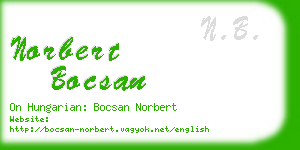 norbert bocsan business card